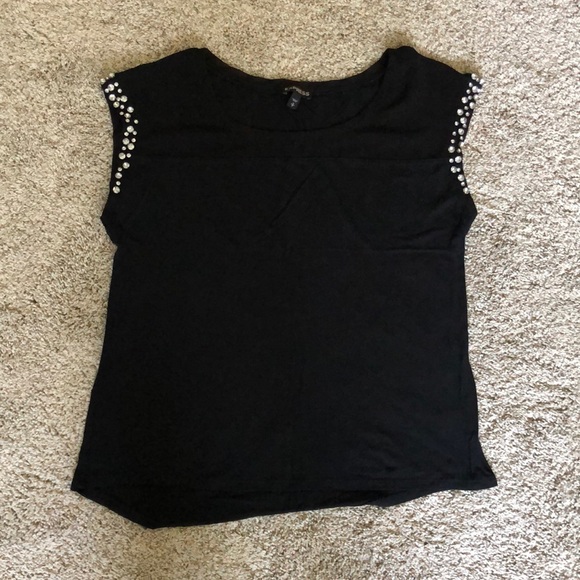 Express Beautiful black blouse with stones - Picture 2 of 4